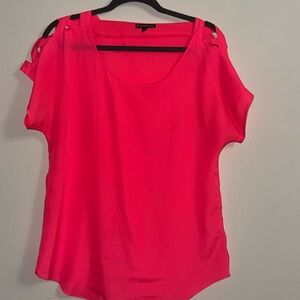 Express bright pink top. Size M. Shoulder cut outs